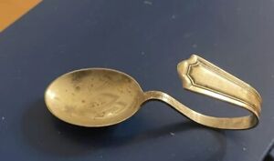 Sterling M Crucifix Armory Curved Baby Spoon 0 8 Ounces Crown Nobility
