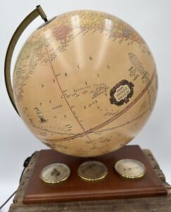 Vintage Cram S Light Up World Globe Lamp With Weather Station