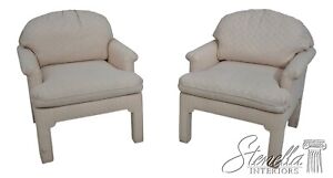 63079ec Pair Drexel Modern Design Upholstered Club Chairs