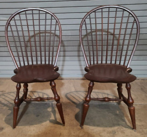 Pair Of D R Dimes Bow Back Windsor Chairs Bench Made