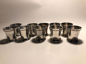 Mini Mint Julep Silver Cups Beaded 10 Shot Sized Cups Mint Julep Cups