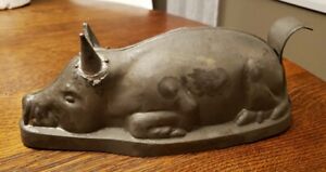 Early Antique Pig Boar Tin Cooking Mold Form For Terrine Or Aspic 221 Austria