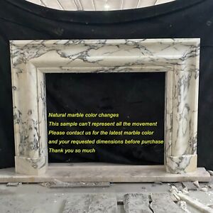 Contemporary Bolection Marble Fireplace Mantel Italian Arabescato Marble Mantle
