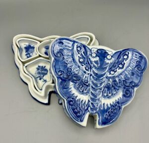Chinese Blue And White Butterfly Porcelain Container Box