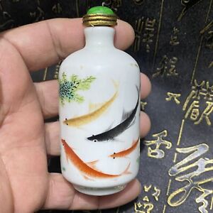 Chinese Antique Exquisite Handmade Ceramic Snuff Bottle
