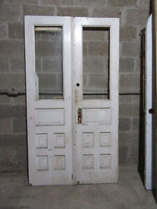  Antique Oak Double Entrance French Doors 45 5 X 83 Architectural Salvage