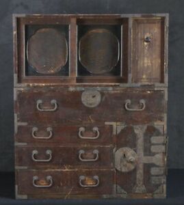 Antique Tansu Japan Furniture 1860 Carpenter Craft Edo Cabinet