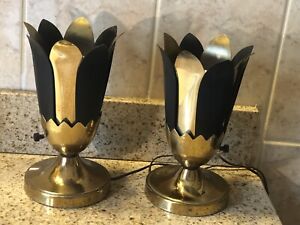 Art Deco 1930 S Uplight Pair Of Brass Table Lamps