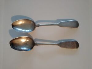 Antique 2 Russian 84 Silver Serving Spoons Original 154 Grams Free Shipping