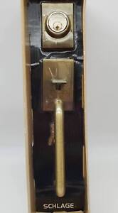 Schlage Door Handleset Grip Deadbolt Antique Brass Exterior Only 11 F158n Nos