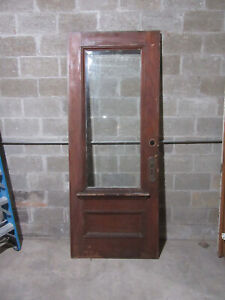  Antique Oak Door 2 3 Length Beveled Glass 36 X 89 Architectural Salvage