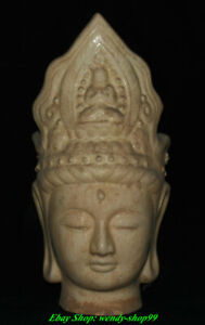 13 Old Chinese Dynasty Tang Sancai Porcelain Guanyin Goddess Buddha Head Statue