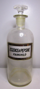 Label Under Glass Fairchild Essence Pepsine Apothecary Shelf Bottle Lug Pharmacy