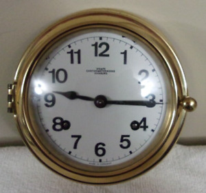 Wempe Brass Ships Clock Chronometerwerke Made In Germany Wind Up W Key