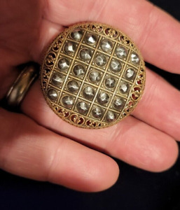 Antique Rare Filigree Victorian 1 5 In Shank Button W Cut Steel Amazing Detail