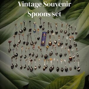 Vintage Souvenir Spoon Collection Mix Denmark Las Vegas Pennsylvania Maine
