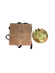 Japanese Sake Cup Bowl Gold Plated 24kgp Vintage Japan Kanji Outer Rim Wood Box
