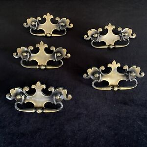 Antique Brass Chippendale Batwing Drawer Pulls 1589 5 25 W 3 Center