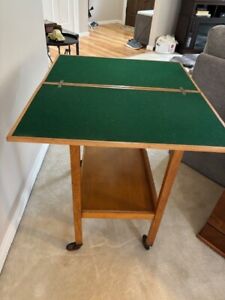 Chevin Trolley Serving Cart Fold Out Game Table Rare Versatile Convo Piece