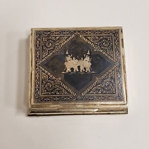 Siam Sterling Silver Niello Intricate Lined Jewelry Box Thailand