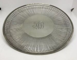 Theodore Starr C1900 Nyc Sterling Silver Large Reticulated Ornate Plate11 5 Toz