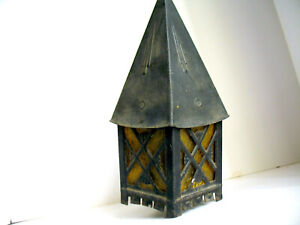 Old Gothic Arts Crafts Pointed Hat Metal Porch Light