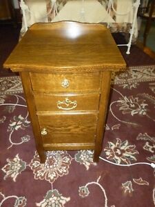 Antique Nightstand End Table Vanity Washstand Oak 1900 S Refinished 2