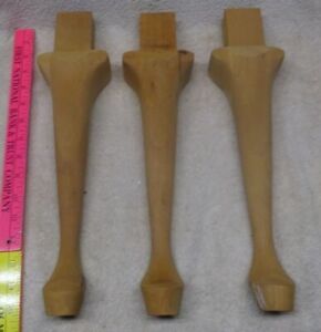  Vintage Hardwood Victorian Lot Of 3 Table Legs Queen Anne Style Unusual