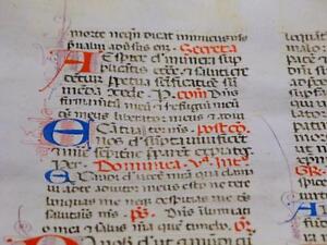 Large Illuminated Manuscript Leaf C1400 Latin Calligraphy Dominican Breviary