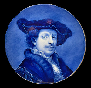 13 1 2 Gouda Delft Hand Painted Charger Of Rembrandt Ceramic