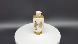 Antique Japanese Kinkozan Satsuma Miniature Pottery Vase 2 3 8 Tall