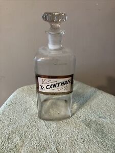 Antique Apothecary Glass Bottle Tr Canthar 