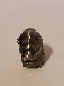 Vintage German Silver Forged Lion Head Figure Miniature Statue Collectible