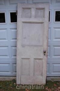 Antique Vintage 1880s Solid Wood 5 Panel House Door 83 75 X 31 25 