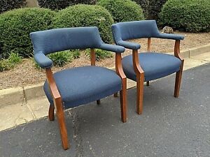 Mid Century Upholstered Armchairs By Jasper Seating Set Of Two 2 