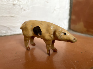 Antique 1880 S Miniature Carved And Painted Pig