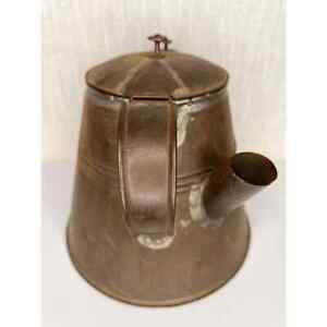 Antique Primitive Copper Brass Double Wall Boiler Coffee Pot Kettle Multi Spout