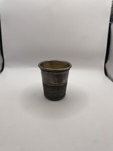 Antique Sterling Only A Thimble Full Shot Glass 46 2g No Mono
