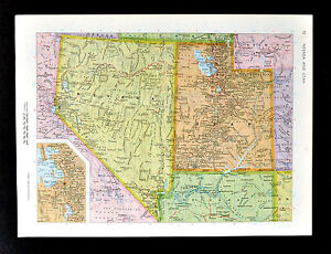 C1970 Mcnally Cosmo Map Utah Nevada Salt Lake City Las Vegas Death Valley Ca