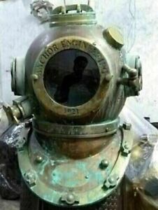 Antique Diving Divers Helmet Mark V Vintage Navy Us Sea Deep Scuba Helmet Rare