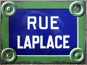 Old French Enamel Street Sign Road Plaque Laplace Black Holes Paris 5e Sorbonne