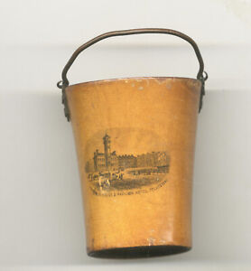 Folkestone Kent Treen Mauchline Ware Harbour House Small Bucket Pail Antique