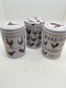 3 Piece Chicken Tin Can Canister Type