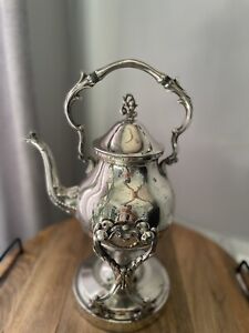 Antique Silver Teapot With Burner