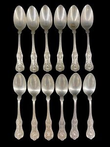 12 Antique Whiting Sterling Silver Teaspoons Shell Pattern 5 85 