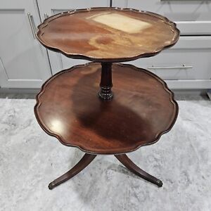 Mahogany 2 Tier Table Or Dumbwaiter Table By Imperial Damaged