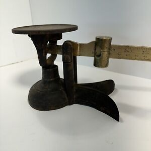 Antique Fairbanks Crow Footed Cast Iron Brass Scale Grams Percentage Pharmacy