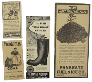 Vintage 1900 47 Coal Mining Mine Newspaper Print Ads 22 