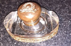 Victorian Metal Mounted French Palais Royale Inkwell