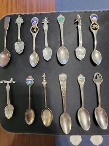 Vintage Silver Plated And Pewter Spoon Collection Used Condition